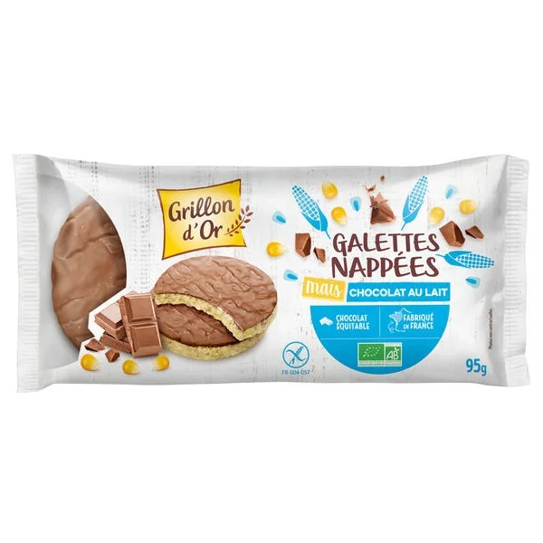 Galettes de maïs nappées chocolat au lait sans gluten 95g