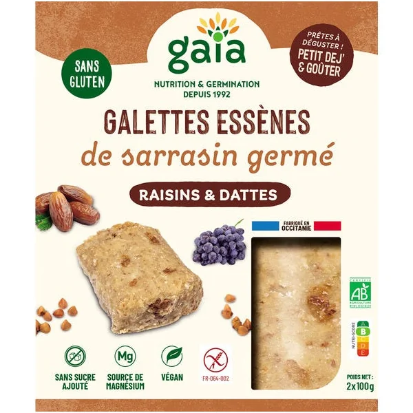 Galettes sarrasin germé raisins dattes 2x100g