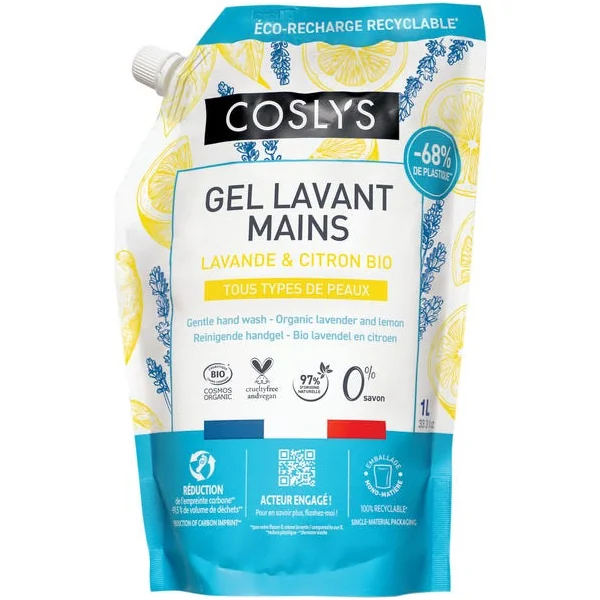 Gel lavant main lavande citron eco-recharge 1L
