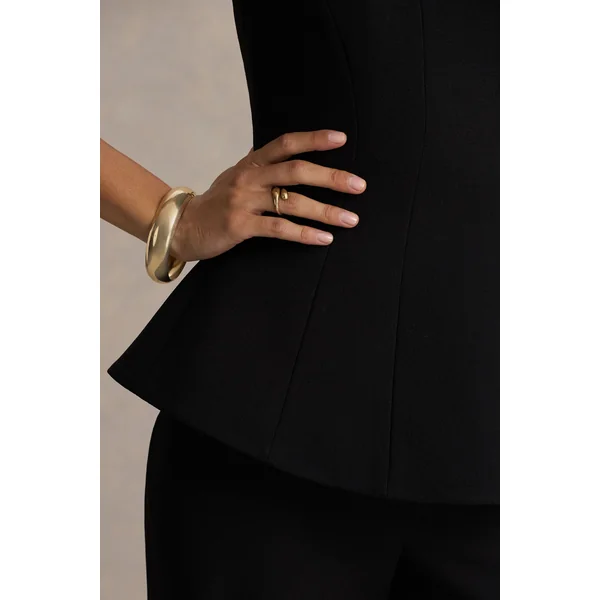 Gifted | Top noir à décolleté bandeau façon corset