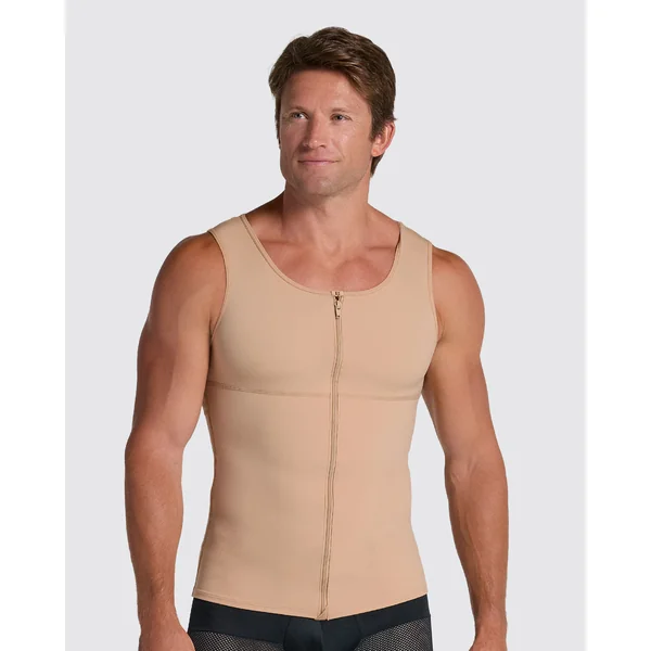 Gilet de compression avec double couche de tissu sur l'abdomen et dans le dos