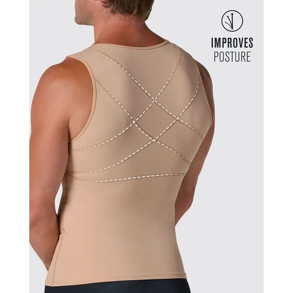 Gilet de compression avec double couche de tissu sur l'abdomen et dans le dos