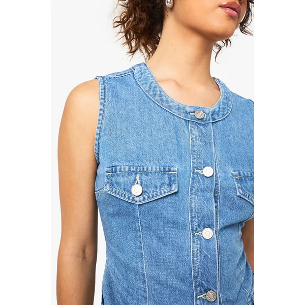 Gilet en denim boutonné