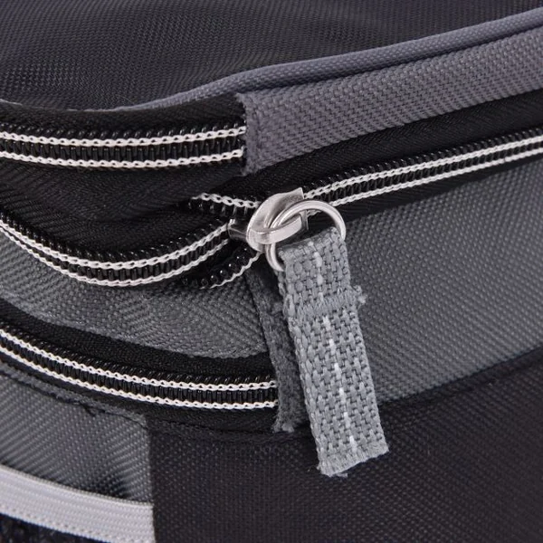 Glacière Sac Isotherme Repas Goûter chaud/froid Sac Pique-nique avec 3 Poches 28*16*26 cm noir/gris