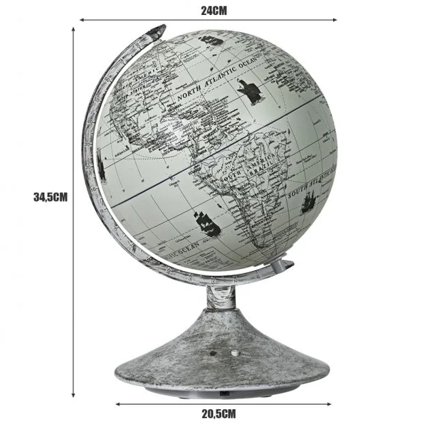 Globe Terrestre Éducative Lumineux Globe de Constellation 3 en 1 Diamètre 23cm Décoration de Bureau Élégante