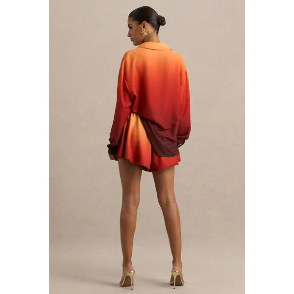 Gold Coast | Shorts en satin ombré avec détail à cordon de serrage.