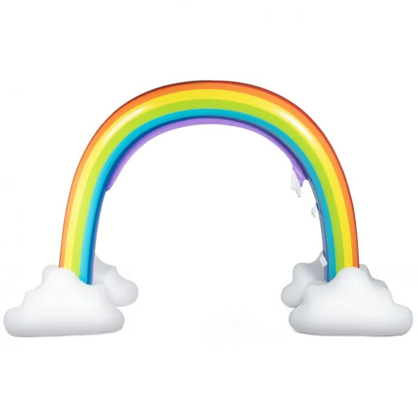 Gonflable Arroseur D'eau en Forme D’arc-en-ciel Jouet Gonflable pour Enfants en Pvc 232x87x173cm Multicolore
