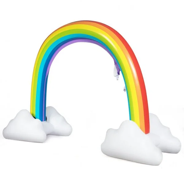 Gonflable Arroseur D'eau en Forme D’arc-en-ciel Jouet Gonflable pour Enfants en Pvc 232x87x173cm Multicolore