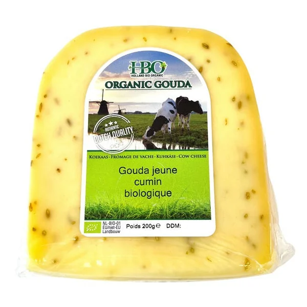 Gouda jeune lait past cumin 34% MG 200g