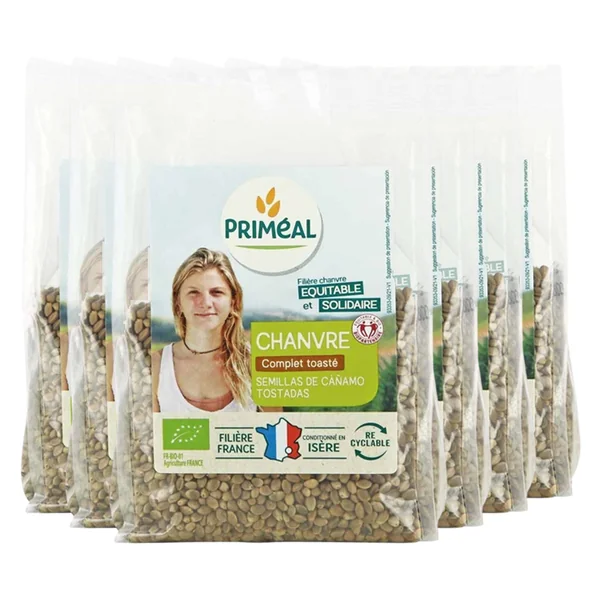 Graines de chanvre complètes toastées - Lot de 6x200g