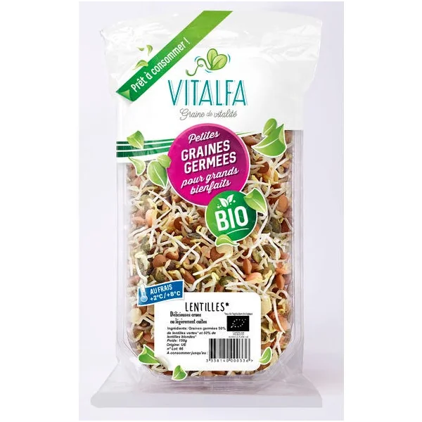 Graines germées de lentilles 150g