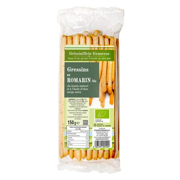 Gressin fin romarin levain naturel 150g