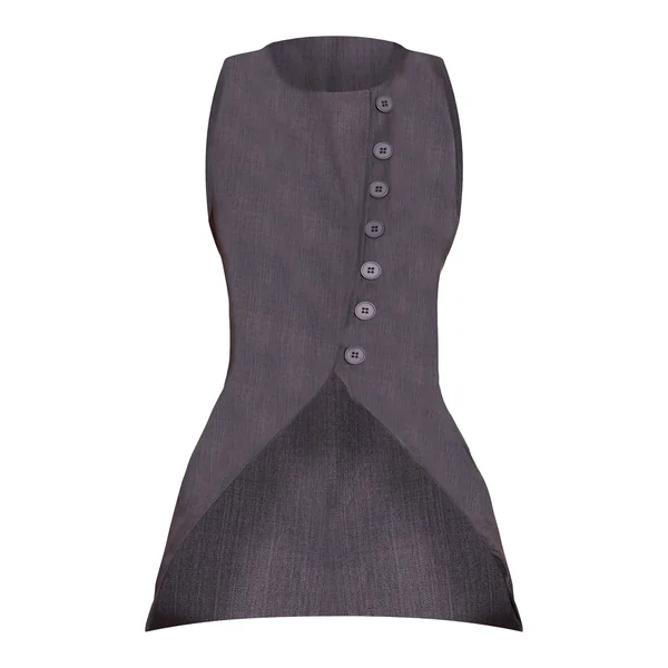 Gris Anthracite Gilet Asymétrique Tissé