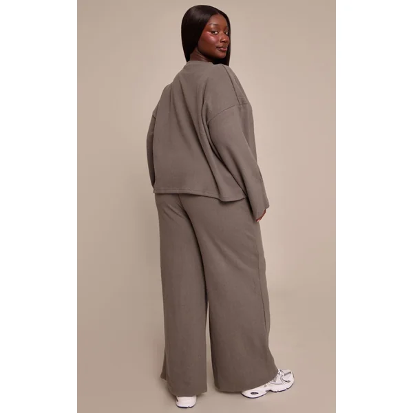 Gris Anthracite Jogging Large À Pinces Toucher Doux Grande Taille