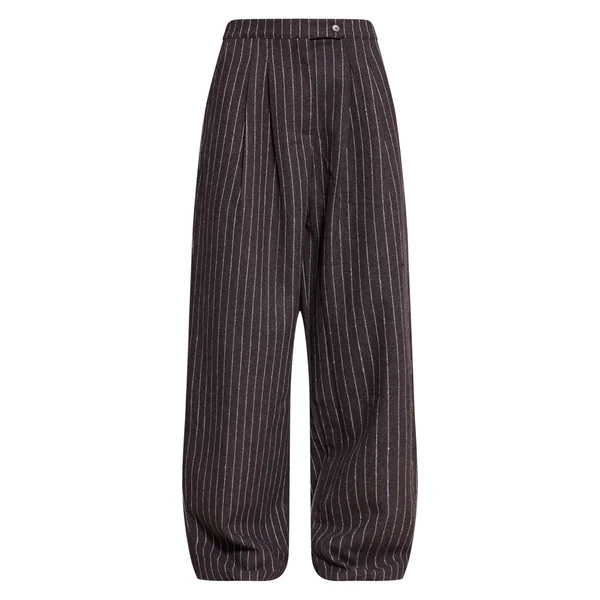 Gris Anthracite Pantalon Droit Tissé Brossé