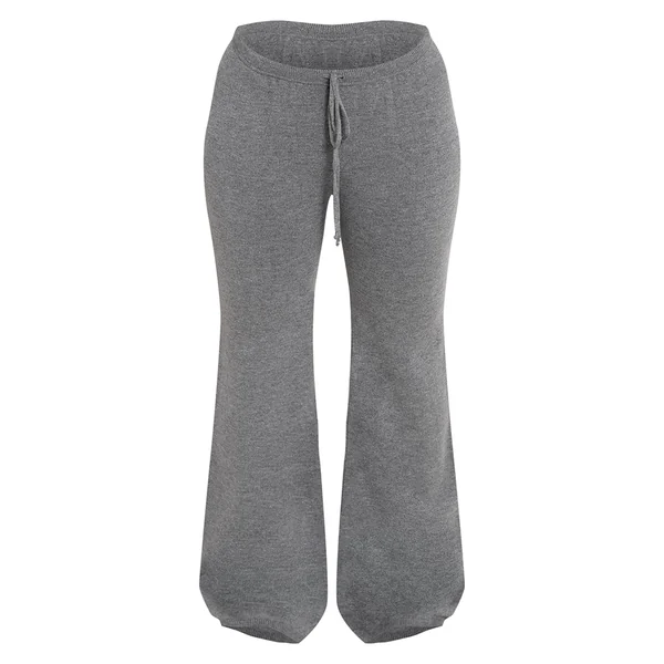 Gris Anthracite Pantalon Taille Nouée En Maille Shape