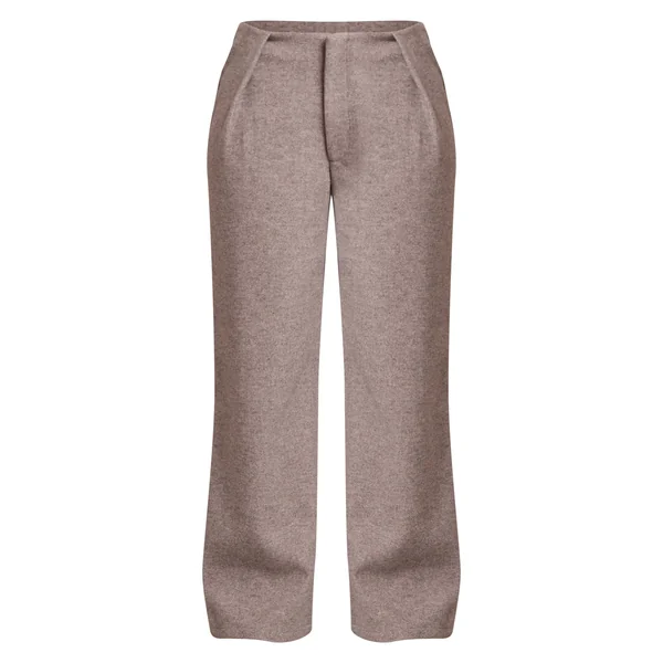 Gris Clair Pantalon Petite Aspect Laine Taupe Foncé