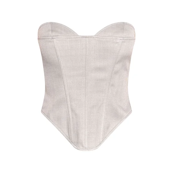 Gris Corset Structuré Tissé À Détail Bonnets