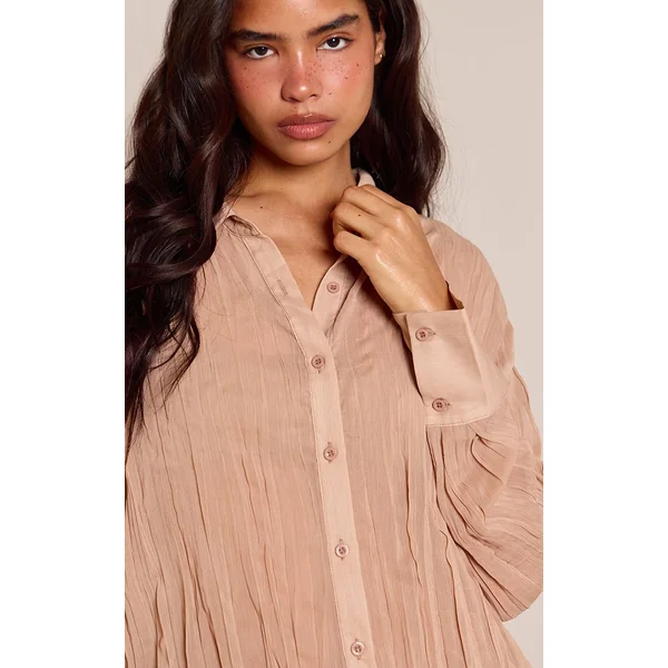 Gris Pierre Ensemble Chemise Coordonnée À Texture Légère
