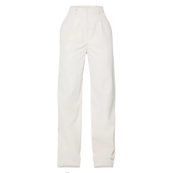 Gris Pierre Pantalon Droit En Peau De Pêche