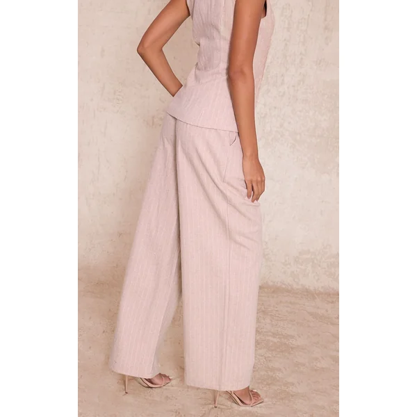 Gris Pierre Pantalon Droit Tissé Brossé