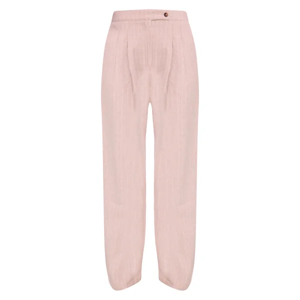 Gris Pierre Pantalon Droit Tissé Brossé