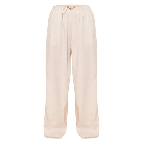 Gris Pierre Pantalon Large À Cordon De Serrage En Chiné Coordonné