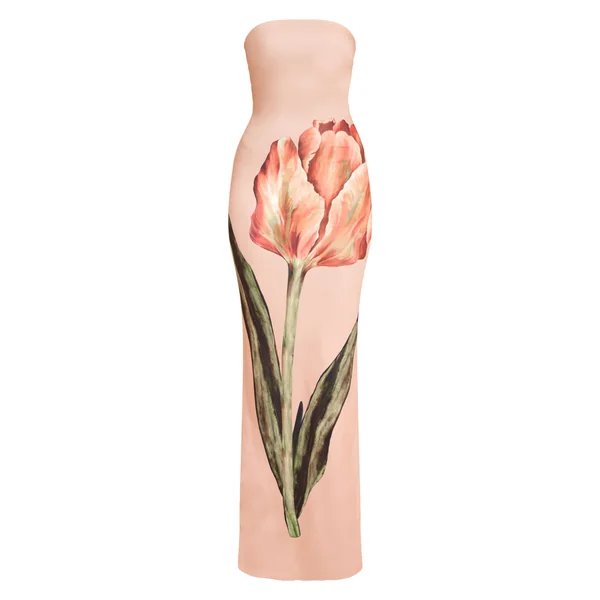 Gris Pierre Robe Maxi Bandeau À Imprimé Fleuri