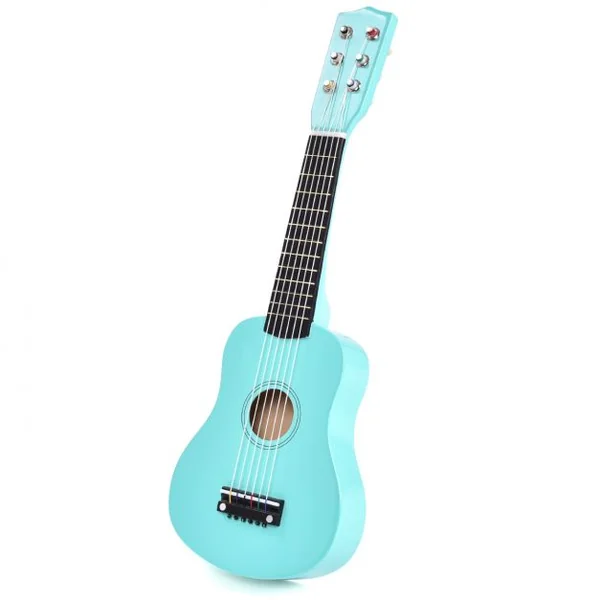 Guitare 21 Pouces 6 Cordes pour Enfants GOPLUS Guitare pour Débutants en Peuplier et Tilleul, 600g, 53,5 x 17 cm, Bleu
