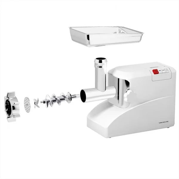 Hachoir Electrique à Viande et Saucisses 700w avec Lame de Coupe à 4 Rabats en Acier Inoxydable 220-240v/50hz Blanc