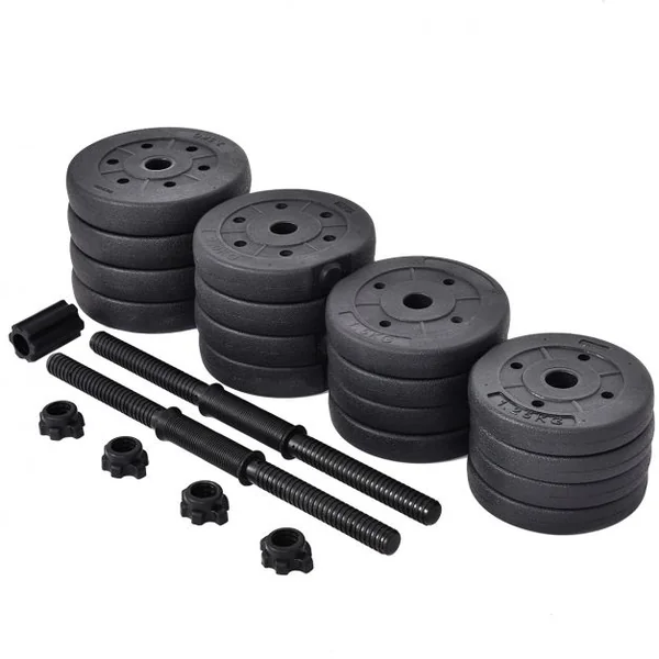 Haltères pour Musculation 2 en 1 Disques Poids Ajustable 30KG Poignée Confortable, pour Fitness Musculation Entraînement