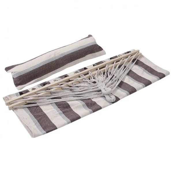Hamac de Jardin Confortable Camping Hamac à suspendre en coton polyester Bois, 190*140 cm, Couleur rayé beige/marron
