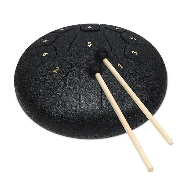 Handpan Tambour de Langue à 11 Tons en Acier de 10 Pouce avec Baguettes Sac 4 Plectres