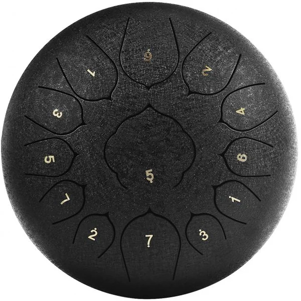 Handpan Tambour de Langue à 13 Tons en Acier de 12 Pouce avec Baguettes Sac 4 Plectres