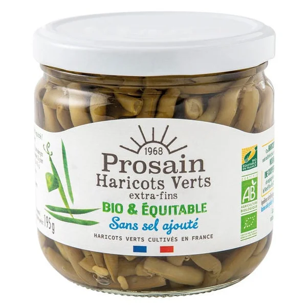 Haricots verts extra-fins sans sel 195g net égoutté