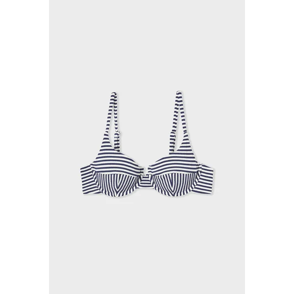 Haut de maillot de bain corbeille à rayures