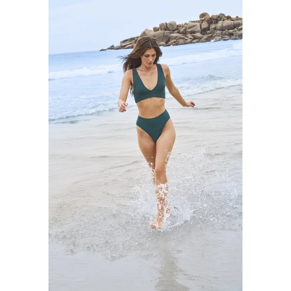 Haut de maillot de bain triangle en matière extensible