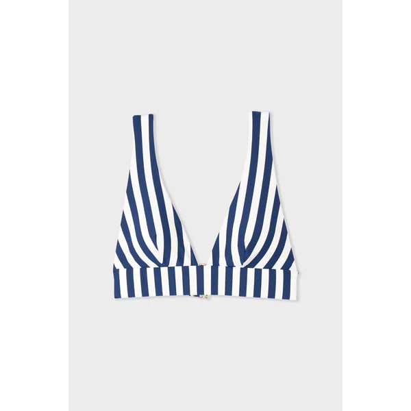 Haut de maillot triangle foulard sans armature rayé