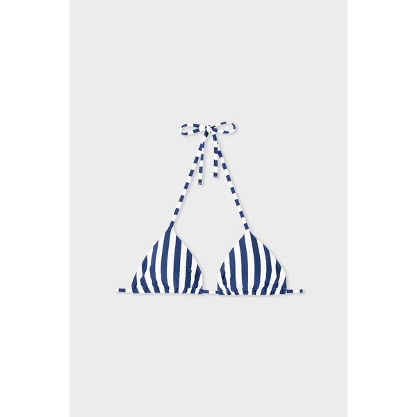 Haut de maillot triangle sans armature rayé