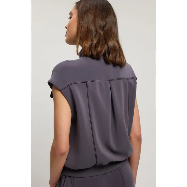Haut Premium De Luxe À Col Montant Avec Fermeture Zippée