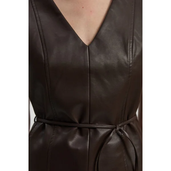 Haut Tailleur en synthétique avec Ceinture à Nouer