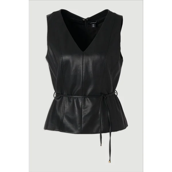Haut Tailleur en synthétique avec Ceinture à Nouer