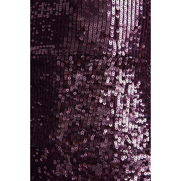 High Life | Plum Sequin Square-Neck Maxi Dress With Front-High Split
