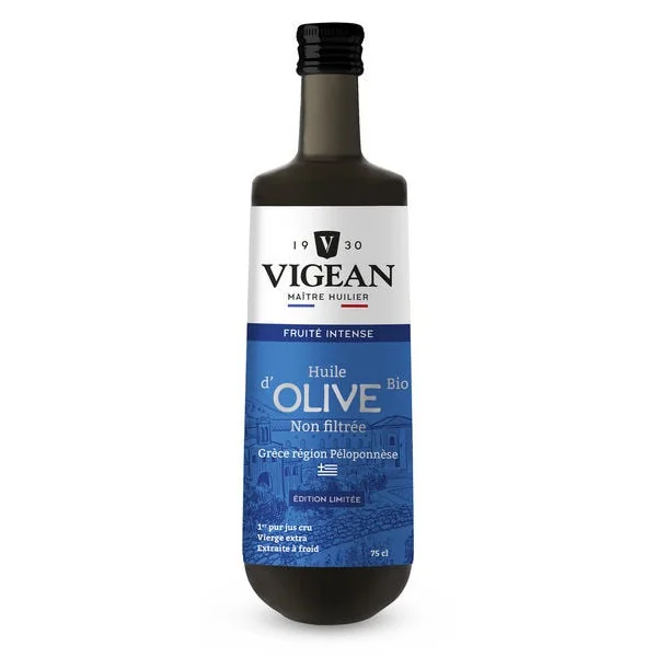 Huile d'olive non filtrée Grèce 75cl