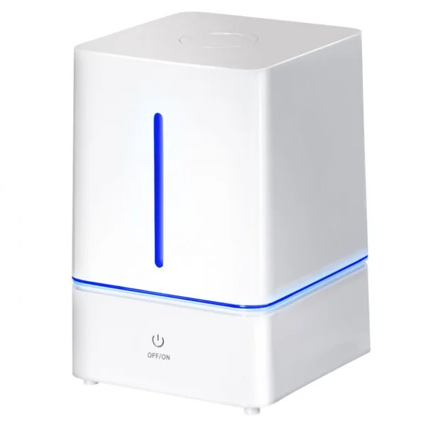 Humidificateur à Ultrasons Brumisateur Froid Brume Humidificateur d’Air, réservoir 4 Litres, 23W, 17x17x25cm, Blanc