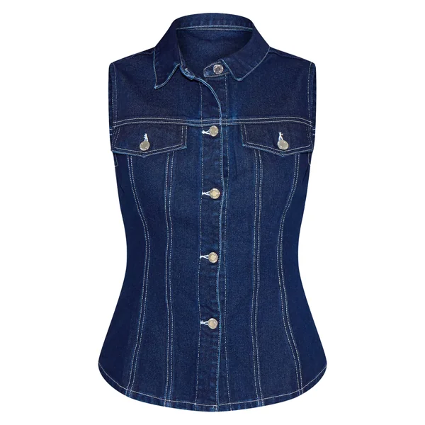 Indigo Chemise En Jean Sans Manches Cintrée Tall