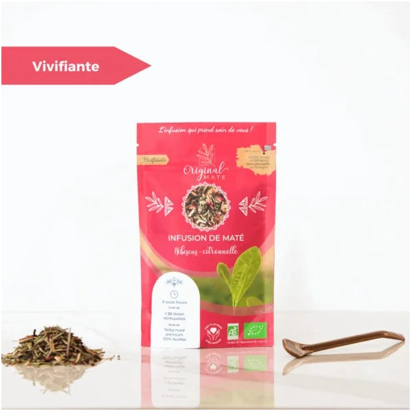 Infusion de maté hibiscus, citronnelle bio