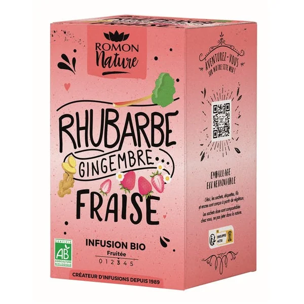 Infusion rhubarbe gingembre fraise 16x1,8g