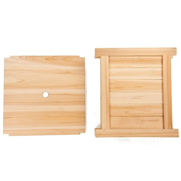 Jardinières en Bois Bac à Plantes avec Charnières Métal-Fonction de Drainage 38 x 38 x 35 cm