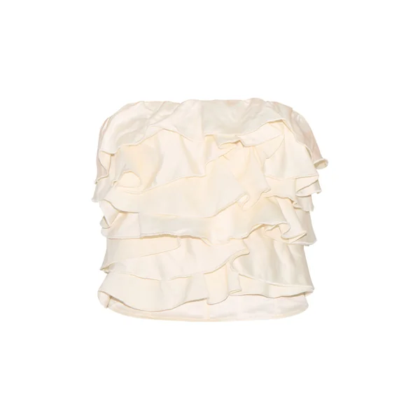 Jaune Citron Bandeau À Volants En Satin
